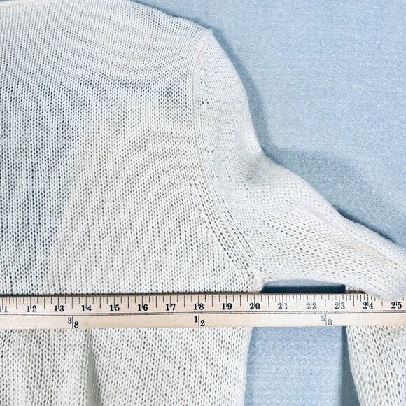 Manrico Cashmere Sweater Womens L Ivory Knit Clap Closure Cardigan Italy - Picture 8 of 11